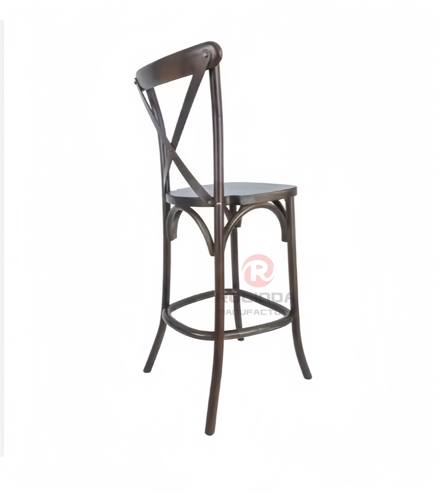 Black bar party Balcony Garden kitchen High solid wood cross-backed chairs