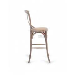 Natural balcony garden Kitchen rattan woven solid wood cross-backed chairs