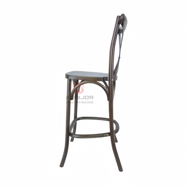 Black bar party Balcony Garden kitchen High solid wood cross-backed chairs