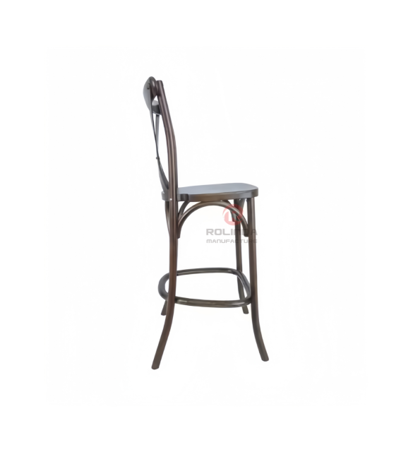 Black bar party Balcony Garden kitchen High solid wood cross-backed chairs