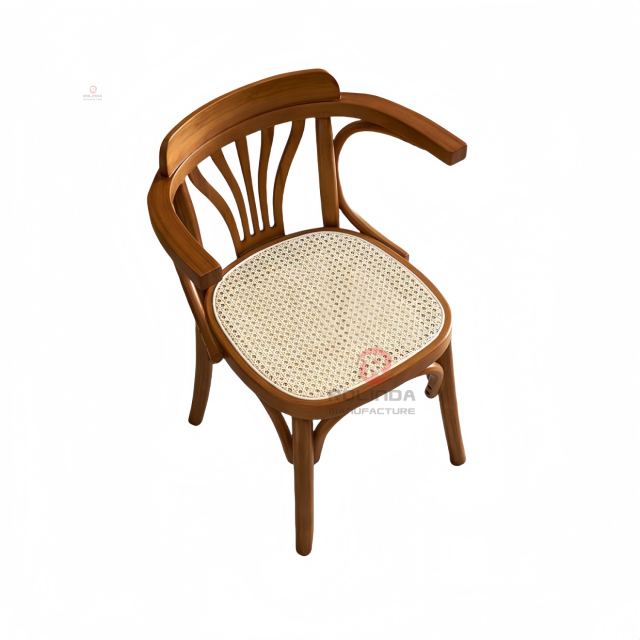 Original wood color corner chair in living room bedroom balcony rattan Solid wood armchairs