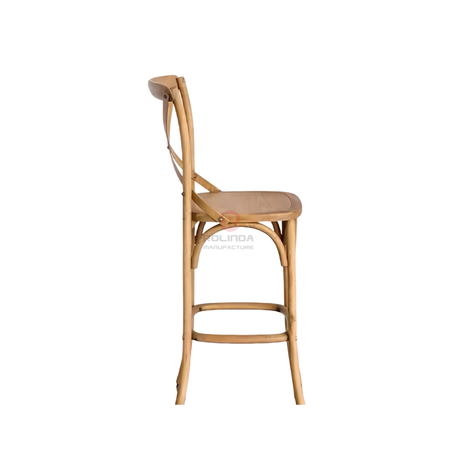 Wood color cross chair Bar living room dining room rattan cushion solid wooden chair
