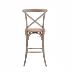 Natural balcony garden Kitchen rattan woven solid wood cross-backed chairs