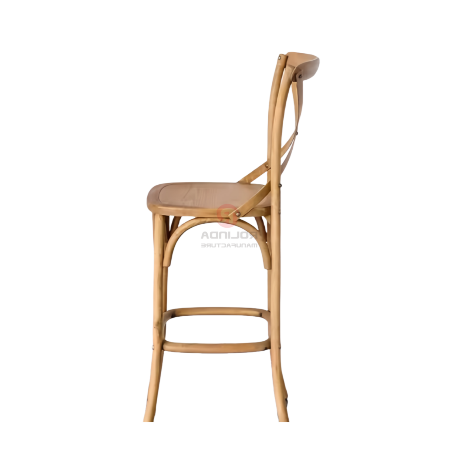 Wood color cross chair Bar living room dining room rattan cushion solid wooden chair