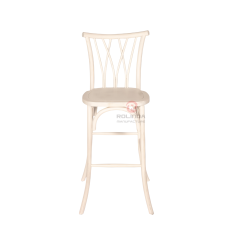 White multi-cross back Hotel Cafe Bar Rattan cushion Wooden chair willow chair