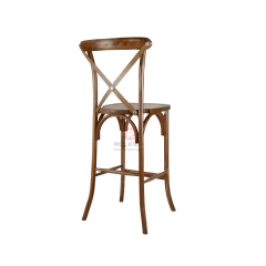 Dark cross-backed bar Restaurant Cafe solid wooden chairs willow chair