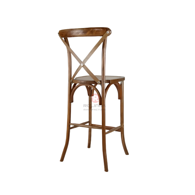 Dark cross-backed bar Restaurant Cafe solid wooden chairs willow chair