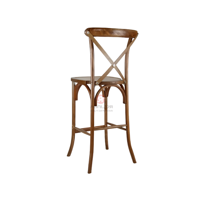 Dark cross-backed bar Restaurant Cafe solid wooden chairs willow chair