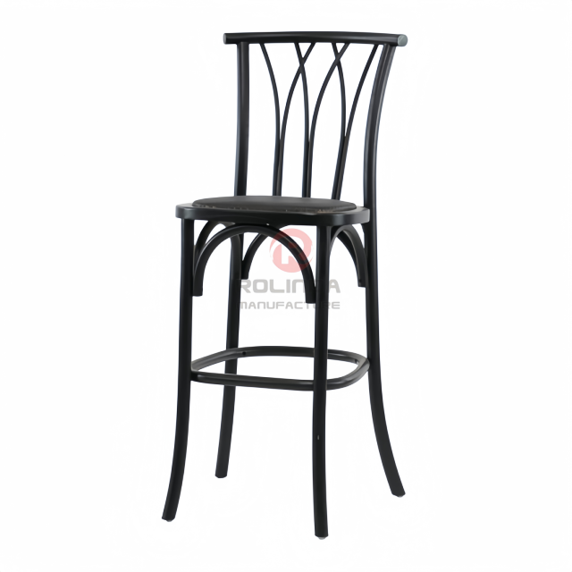 Black multi-fork back bar Living Room Dining Room rattan cushion solid wood chair swillow chair