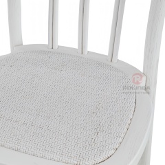 White multi-cross back Hotel Cafe Bar Rattan cushion Wooden chair willow chair