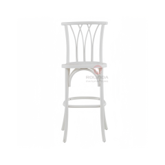 White multi-cross back Hotel Cafe Bar Rattan cushion Wooden chair willow chair