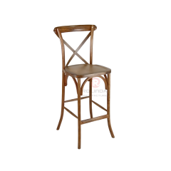 Dark cross-backed bar Restaurant Cafe solid wooden chairs willow chair