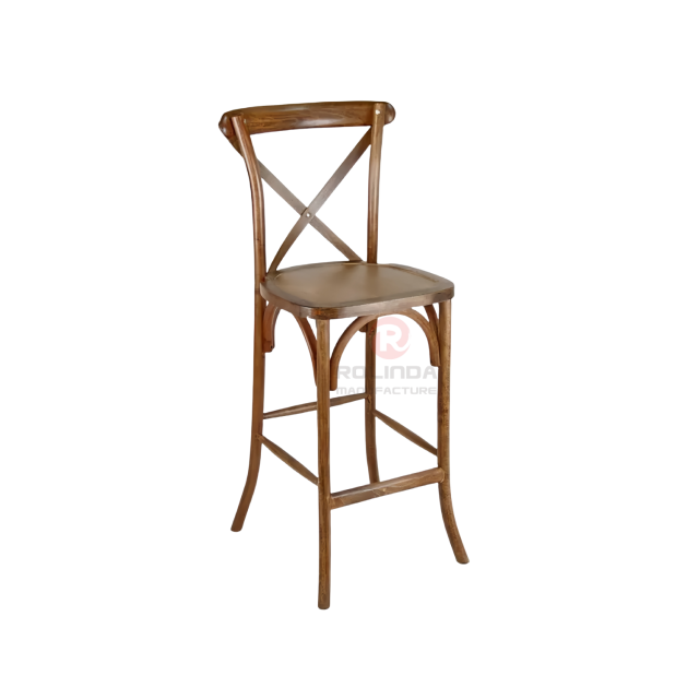 Dark cross-backed bar Restaurant Cafe solid wooden chairs willow chair