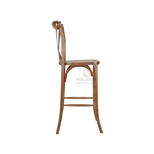 Dark cross-backed bar Restaurant Cafe solid wooden chairs willow chair