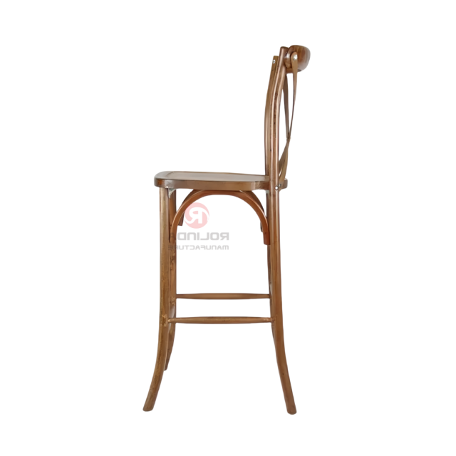 Dark cross-backed bar Restaurant Cafe solid wooden chairs willow chair