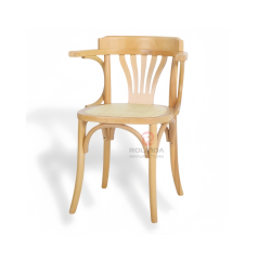 Light colored hotel Restaurant Balcony Garden fan-back rattan cushion solid wood armchairs