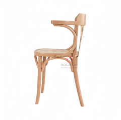 Light colored hotel Restaurant Balcony Garden fan-back rattan cushion solid wood armchairs