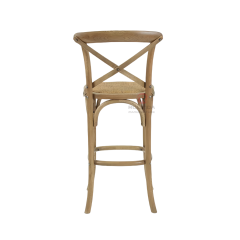 Burlywood balcony garden rattan cushion solid wood cross-backed chair