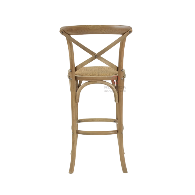 Burlywood balcony garden rattan cushion solid wood cross-backed chair