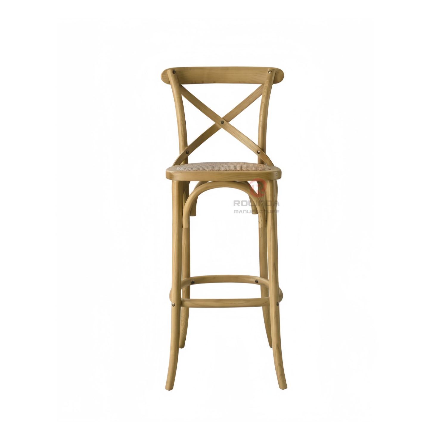 Burlywood balcony garden rattan cushion solid wood cross-backed chair