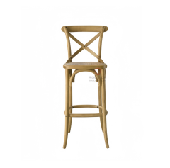 Burlywood balcony garden rattan cushion solid wood cross-backed chair