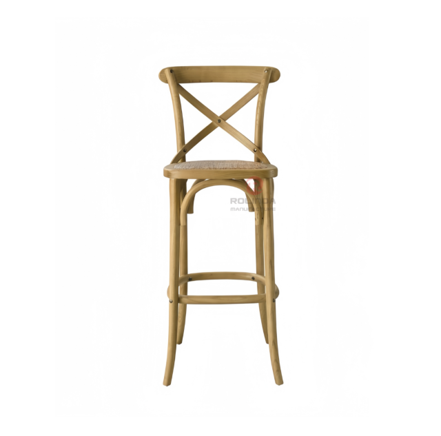 Burlywood balcony garden rattan cushion solid wood cross-backed chair