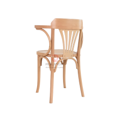 Light colored hotel Restaurant Balcony Garden fan-back rattan cushion solid wood armchairs