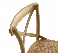 Burlywood balcony garden rattan cushion solid wood cross-backed chair