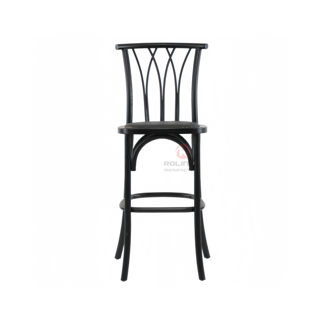 Black multi-fork back bar Living Room Dining Room rattan cushion solid wood chair swillow chair