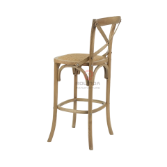 Burlywood balcony garden rattan cushion solid wood cross-backed chair