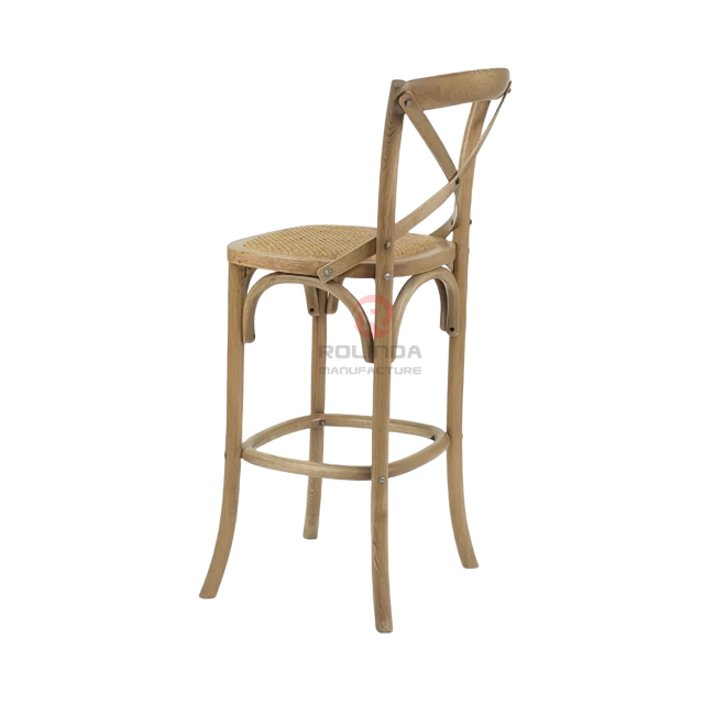 Burlywood balcony garden rattan cushion solid wood cross-backed chair