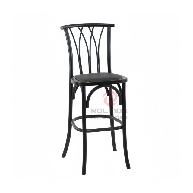 Black multi-fork back bar Living Room Dining Room rattan cushion solid wood chair swillow chair