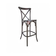Black bar party Balcony Garden kitchen High solid wood cross-backed chairs