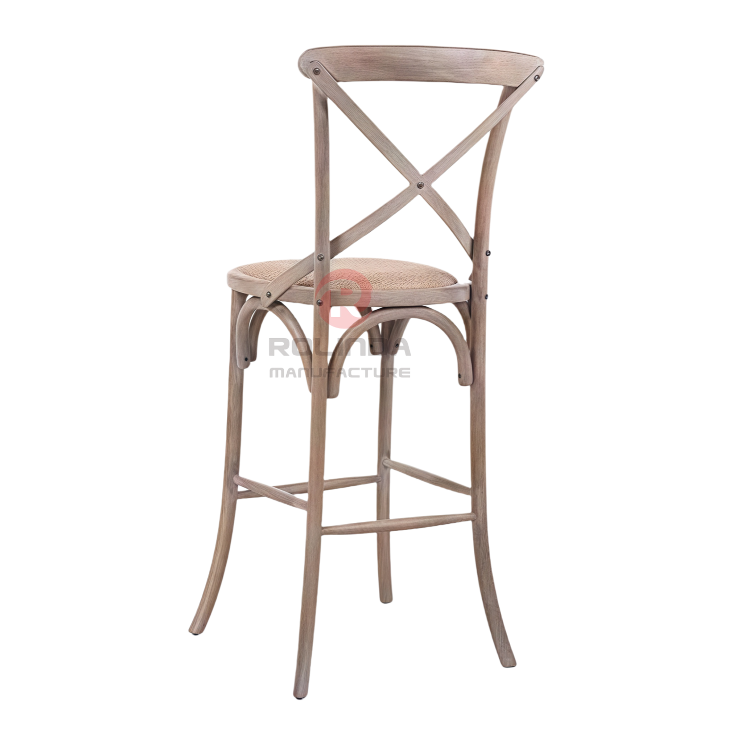 Natural balcony garden Kitchen rattan woven solid wood cross-backed chairs