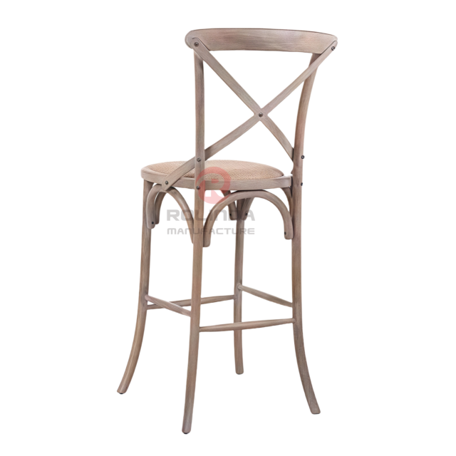 Natural balcony garden Kitchen rattan woven solid wood cross-backed chairs