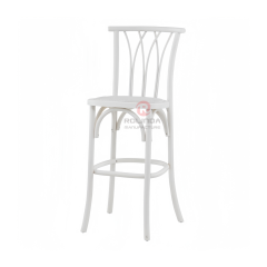 White multi-cross back Hotel Cafe Bar Rattan cushion Wooden chair willow chair