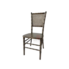 Black wedding banquet party rectangular grid backrest solid wood chair