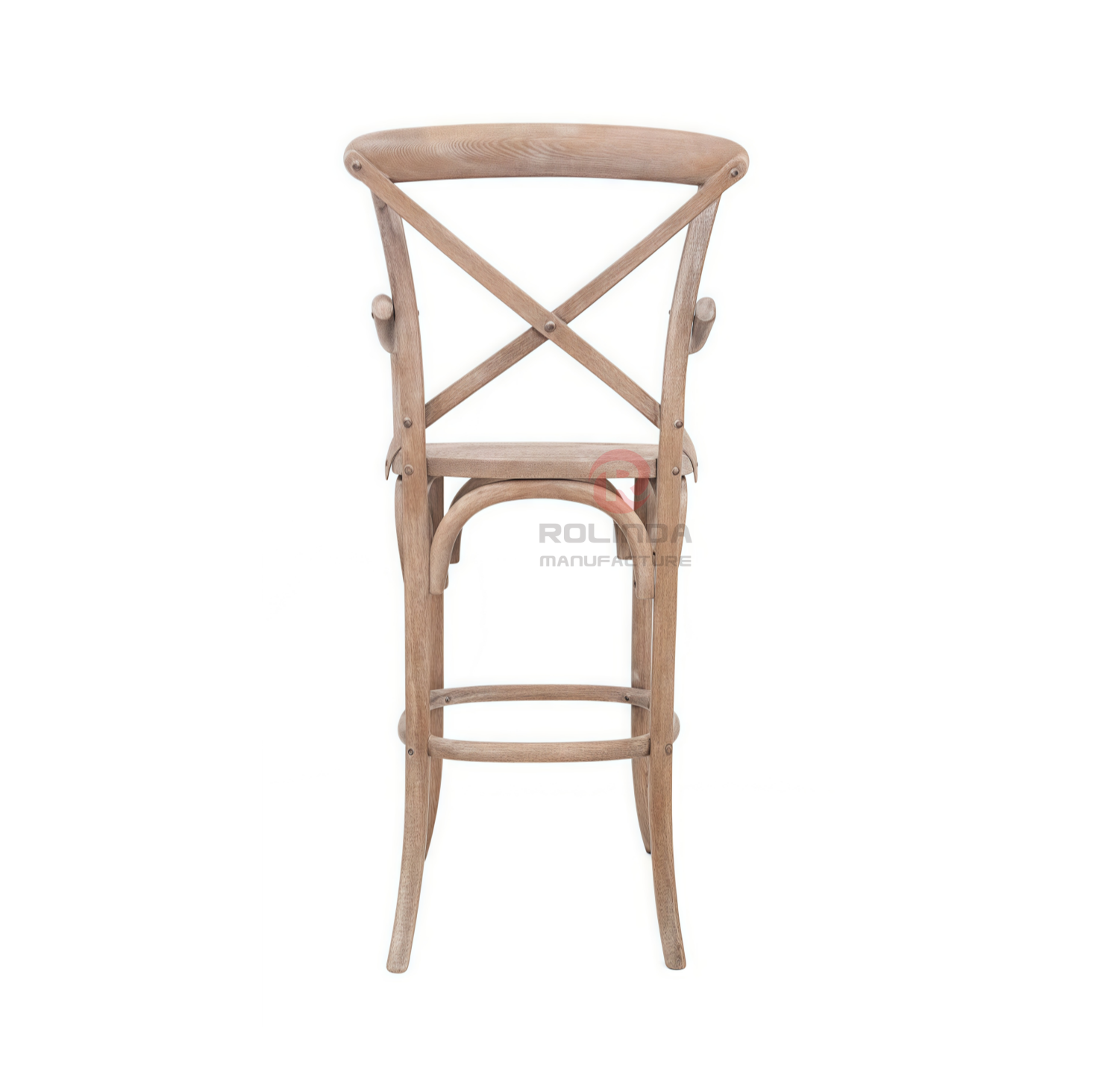 Washed white wedding balcony rattan cushion cross-backed armchair