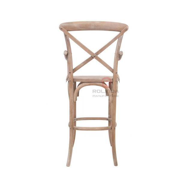 Washed white wedding balcony rattan cushion cross-backed armchair