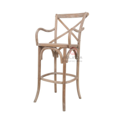 Washed white wedding balcony rattan cushion cross-backed armchair