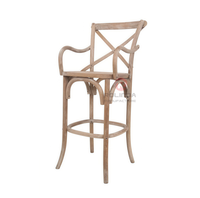 Washed white wedding balcony rattan cushion cross-backed armchair