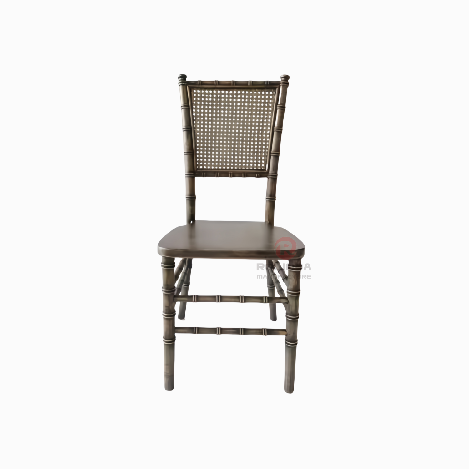 Black wedding banquet party rectangular grid backrest solid wood chair
