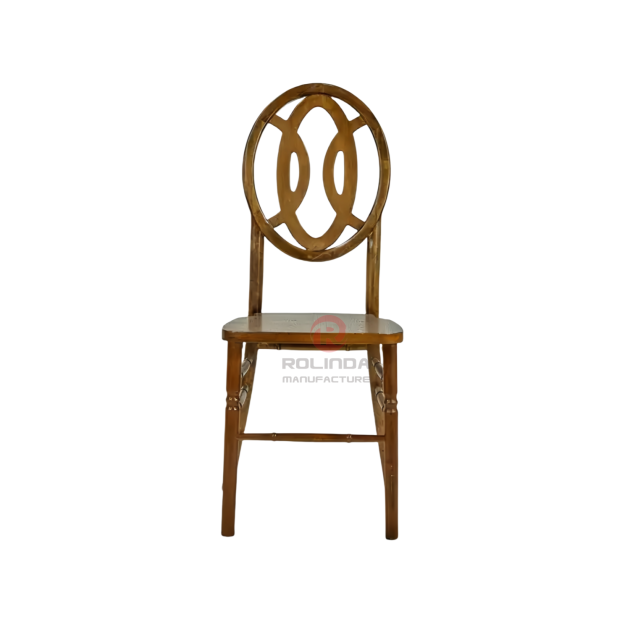 Dark tea house wedding party round oval cross-patterned backrest chair Phoenix chair