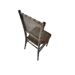 Black wedding banquet party rectangular grid backrest solid wood chair