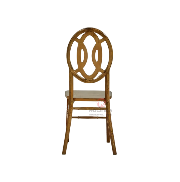 Dark tea house wedding party round oval cross-patterned backrest chair Phoenix chair