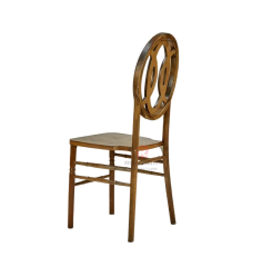 Dark tea house wedding party round oval cross-patterned backrest chair Phoenix chair