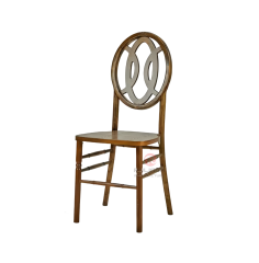 Dark tea house wedding party round oval cross-patterned backrest chair Phoenix chair