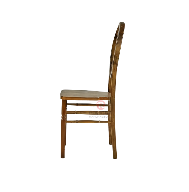 Dark tea house wedding party round oval cross-patterned backrest chair Phoenix chair