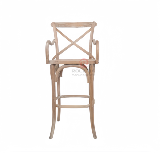 Washed white wedding balcony rattan cushion cross-backed armchair