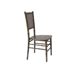 Black wedding banquet party rectangular grid backrest solid wood chair